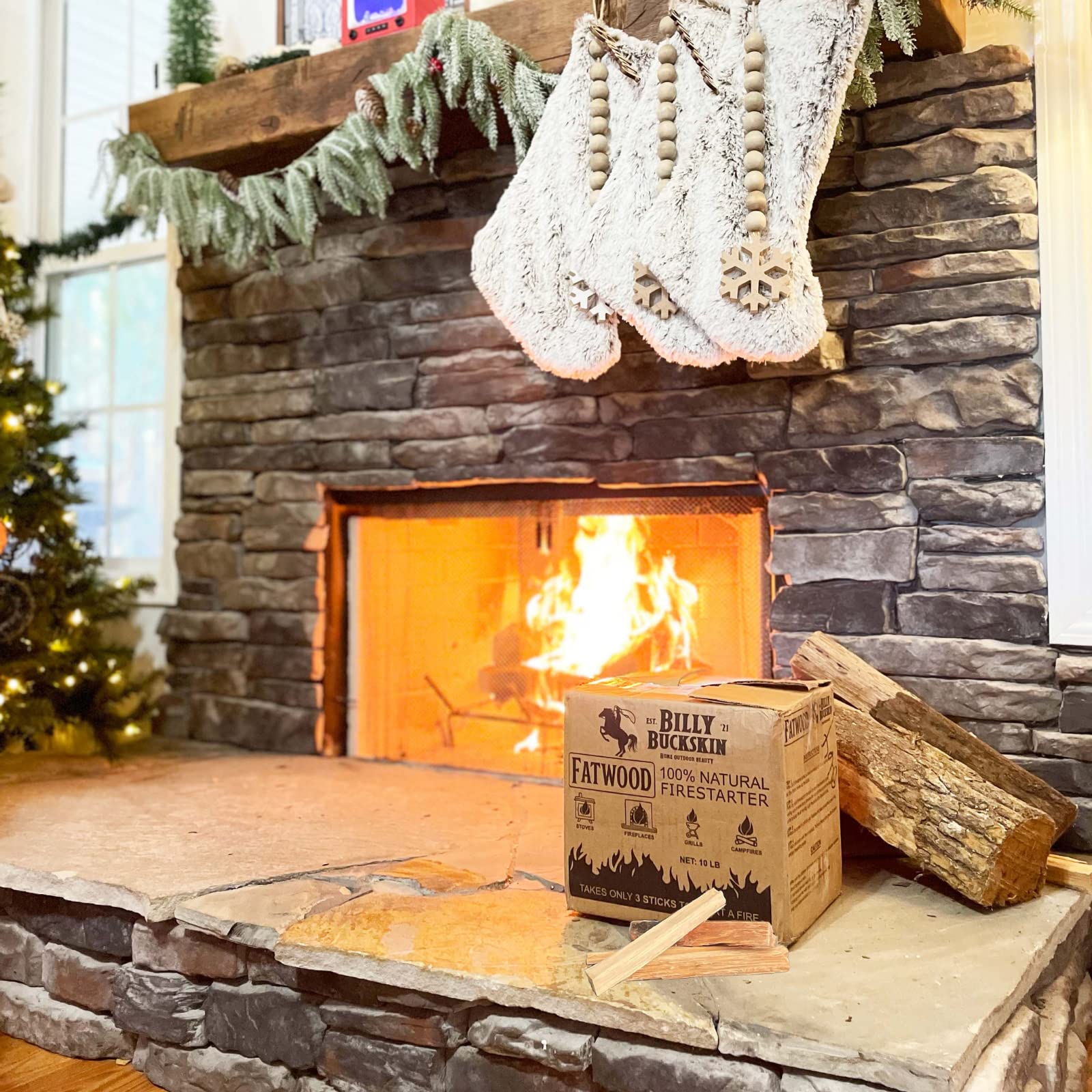 10 Lbs. Fatwood Fire Starter Sticks, Perfect Fire Starters For Fire Pit, Campfires, Fireplaces, Bonfires, Bbq & Wood Stoves, Eas